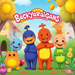 A Backyardigans poster in the style of Cocomelon, featuring bright colors and joyful expressions