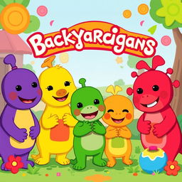 A Backyardigans poster in the style of Cocomelon, featuring bright colors and joyful expressions