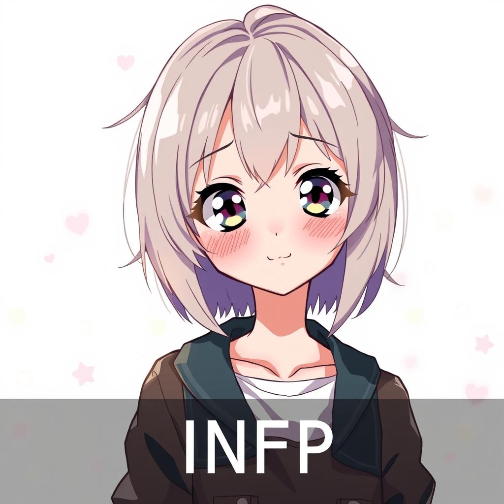 Anime girl with an INFP personality, featuring short, stylish hair