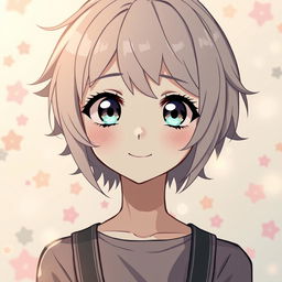 Anime girl with an INFP personality, featuring short, stylish hair