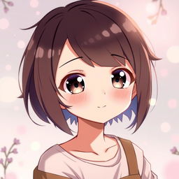 Anime girl with an INFP personality, featuring short, stylish hair