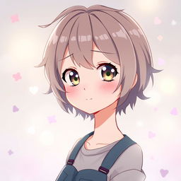 Anime girl with an INFP personality, featuring short, stylish hair