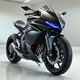 A highly detailed and realistic 3D rendering of a futuristic motorcycle