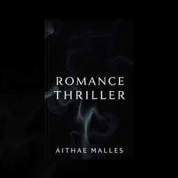 A captivating book cover for a Romance Thriller featuring swirling grey smoke on a dark, empty background