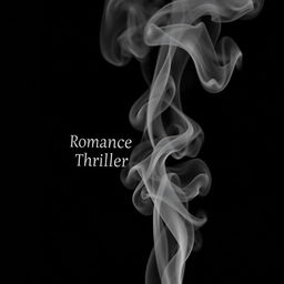 A captivating book cover for a Romance Thriller featuring swirling grey smoke on a dark, empty background