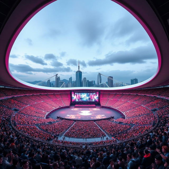 A grand concert venue in Seoul designed to accommodate one million people