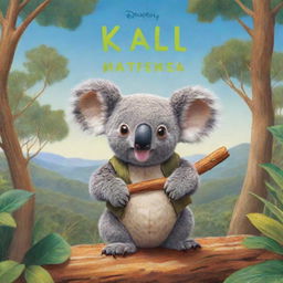 Book cover featuring a brave koala on an adventure, traversing diverse landscapes in search of his friends.