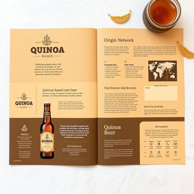 A detailed layout of a craft beer company that produces and distributes quinoa-based beer