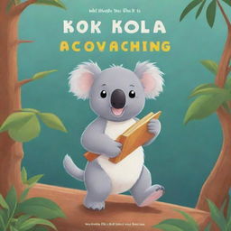 Cartoon-style book cover featuring a lovable koala embarking on a grand adventure to find his friends.