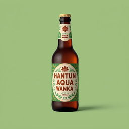 Design a beer bottle with the brand name "HANTUN AQUA WANKA