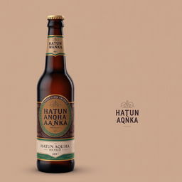 Design a beer bottle with the brand name "Hatun Aqha Wanka