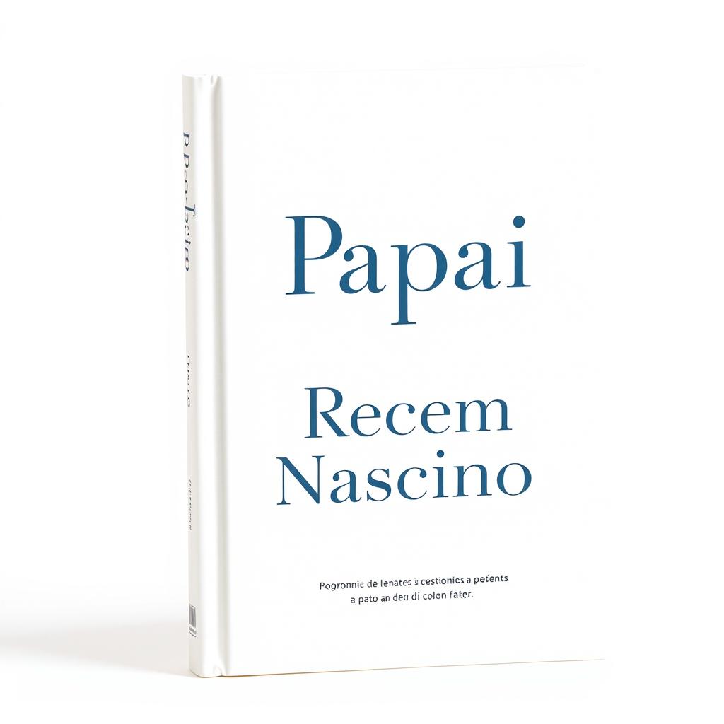 A book cover for 'Papai Recém Nascido', designed with simplicity and elegance in mind