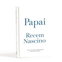 A book cover for 'Papai Recém Nascido', designed with simplicity and elegance in mind