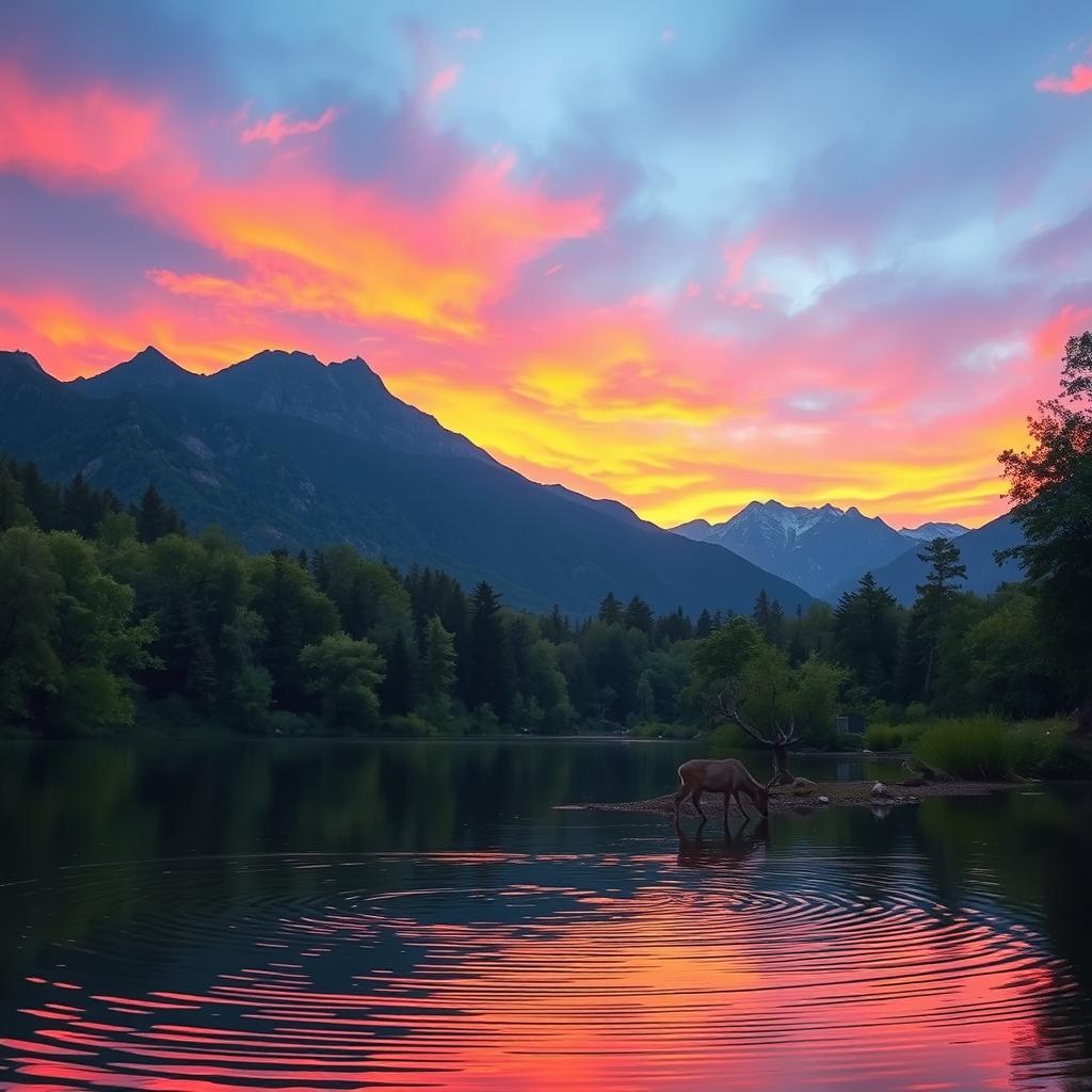 A serene landscape capturing the beauty of nature at sunrise