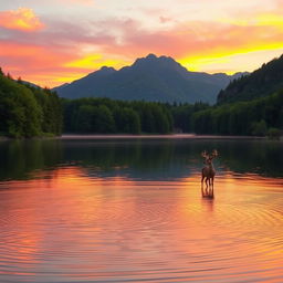 A serene landscape capturing the beauty of nature at sunrise