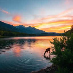 A serene landscape capturing the beauty of nature at sunrise