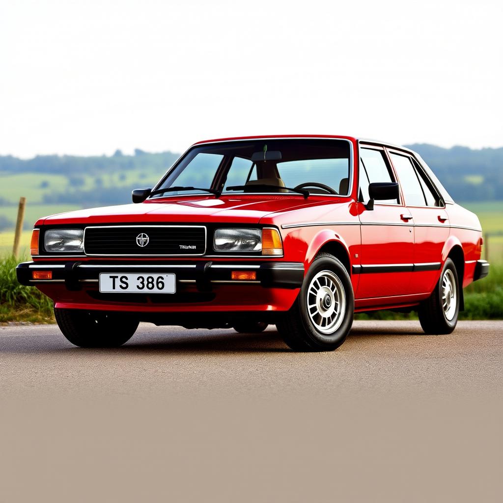 A classic Triumph Acclaim car from the 1980s, capturing its iconic compact sedan design