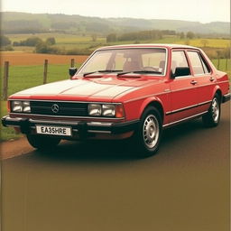 A classic Triumph Acclaim car from the 1980s, capturing its iconic compact sedan design