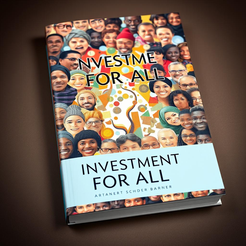 A captivating and thought-provoking book cover design featuring the concept of investment for all