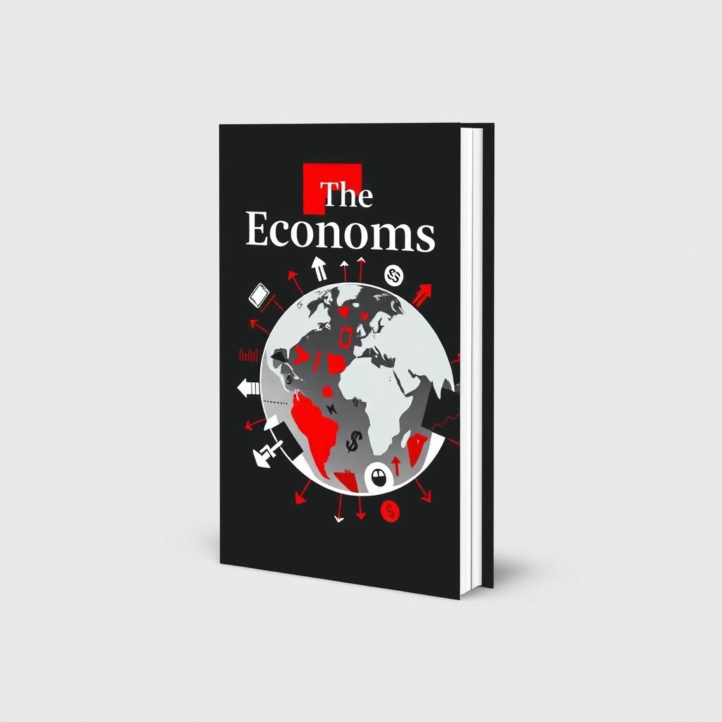 A sophisticated and eye-catching book cover designed in the style of "The Economist" magazine