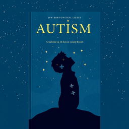 A book cover with a navy blue theme, featuring a starry sky as the backdrop