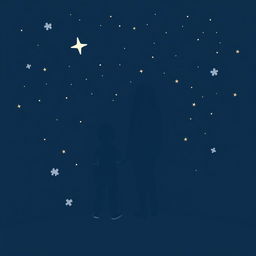 An illustration with a navy blue theme, featuring a starry sky