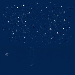 A navy blue-themed illustration featuring a starry sky, symbolizing autism