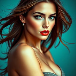 A beautiful sexy woman with alluring features, captivating eyes, and an elegant pose