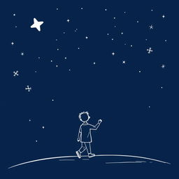 A navy blue-themed illustration featuring a starry sky, symbolizing autism