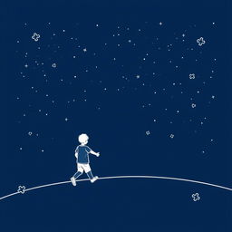 A navy blue-themed illustration featuring a starry sky, symbolizing autism