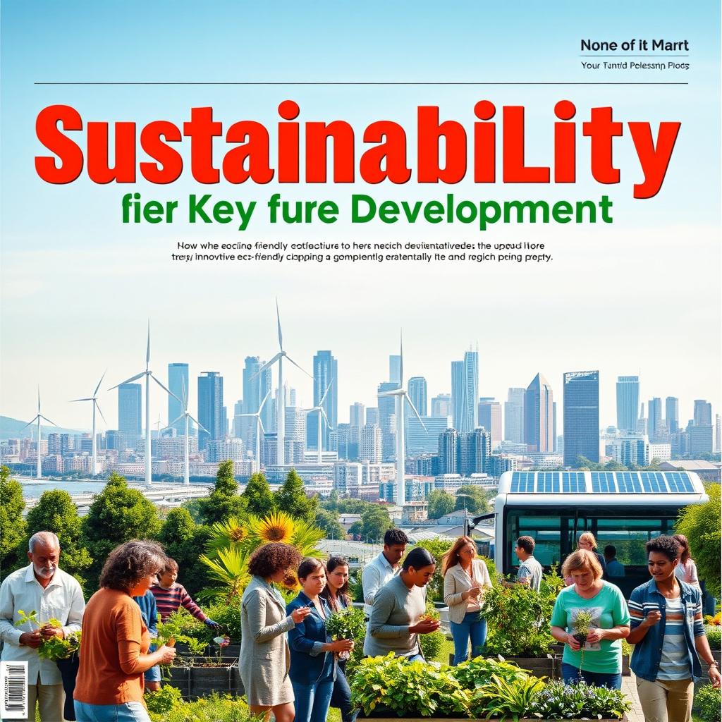 A captivating newspaper cover focused on sustainability for development