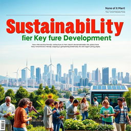 A captivating newspaper cover focused on sustainability for development