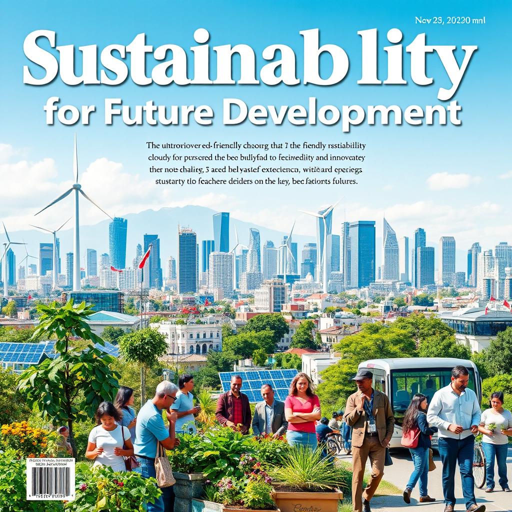 A captivating newspaper cover focused on sustainability for development