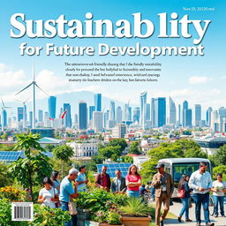 A captivating newspaper cover focused on sustainability for development