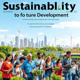 A captivating newspaper cover focused on sustainability for development