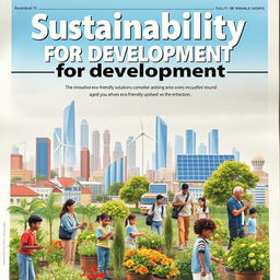 A captivating newspaper cover focused on sustainability for development