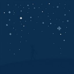 A navy blue-themed illustration featuring a starry sky, symbolizing autism