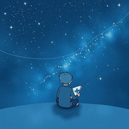 A navy blue-themed illustration showcasing a starry sky, symbolizing autism