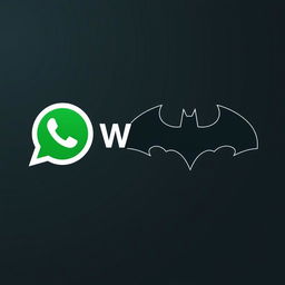 A creative and inspired logo design that combines elements from both WhatsApp and Batman