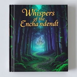 A captivating book cover featuring a mysterious, enchanted forest at dusk