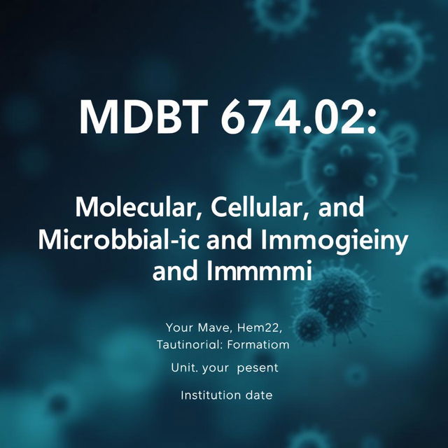 Design a title page for "MDBT 674