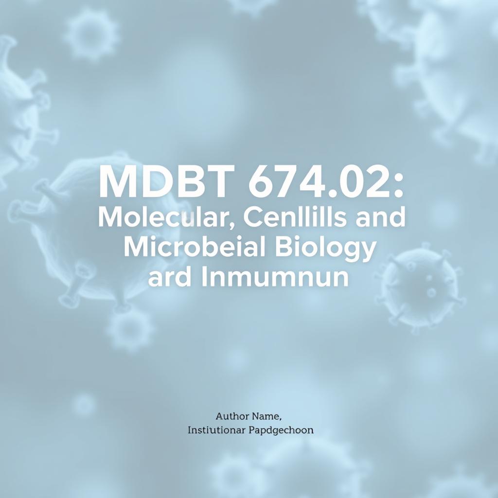 Design a title page for "MDBT 674