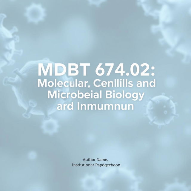 Design a title page for "MDBT 674