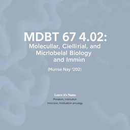 Design a title page for "MDBT 674