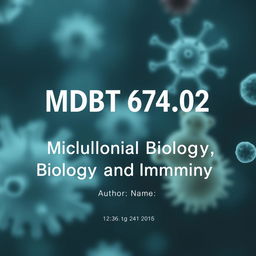 Design a professional and academic title page for "MDBT 674