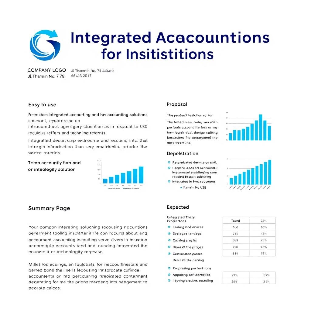 Create a simple business proposal titled "Integrated Accounting Solutions for Institutions"