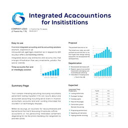 Create a simple business proposal titled "Integrated Accounting Solutions for Institutions"