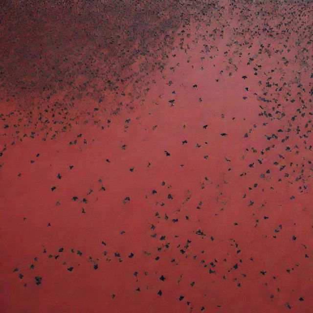 The historical tragedy of the Nanjing Massacre symbolized through a predominantly red design. Features such as a shattered wall, flying black crows, or falling leaves could embody the context in a dignified manner.