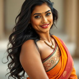 A stunning and confident Indian woman, exuding beauty and allure