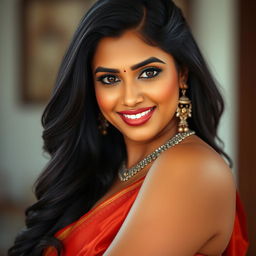 A stunning and confident Indian woman, exuding beauty and allure